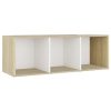 Escanaba 3 Piece TV Cabinet Set Engineered Wood – White and Sonoma Oak
