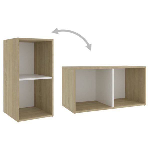 Huddersfield 8 Piece TV Cabinet Set Engineered Wood – White and Sonoma Oak