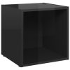 Huddersfield 8 Piece TV Cabinet Set Engineered Wood – High Gloss Black
