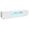 Glocester TV Cabinet with LED Lights 180x35x40 cm – White