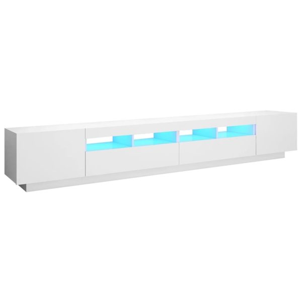 Morpeth TV Cabinet with LED Lights 260x35x40 cm – White
