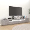 Morpeth TV Cabinet with LED Lights 260x35x40 cm – Concrete Grey