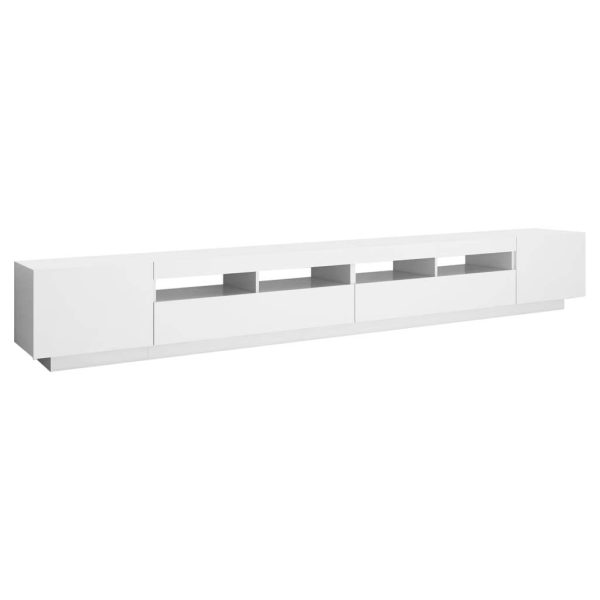 Whickham TV Cabinet with LED Lights 300x35x40 cm – White