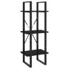 5-Tier Book Cabinet Pinewood – 40x30x175 cm, Black