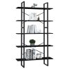 5-Tier Book Cabinet Pinewood – 100x30x175 cm, Black