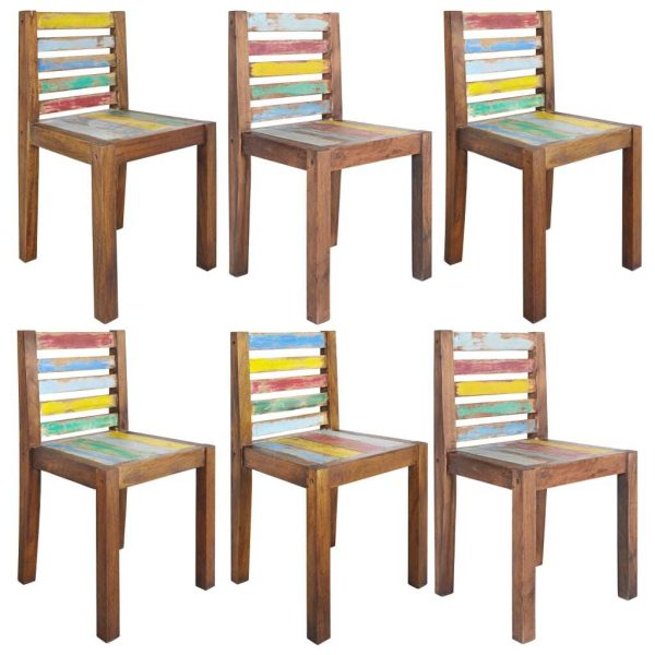 Dining Chairs Solid Reclaimed Wood – 6