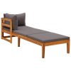 Sun Loungers with Cushions 2 pcs Acacia Wood – Dark Grey