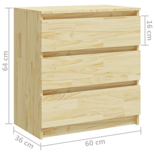 Hannibal Bedside Cabinets 2 pcs 60x36x64 cm Solid Pinewood – Light Wood