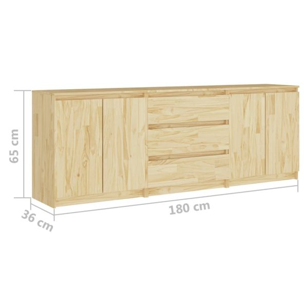 Side Cabinet 180x36x65 cm Solid Pinewood – Brown