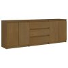 Side Cabinet 180x36x65 cm Solid Pinewood – Honey Brown