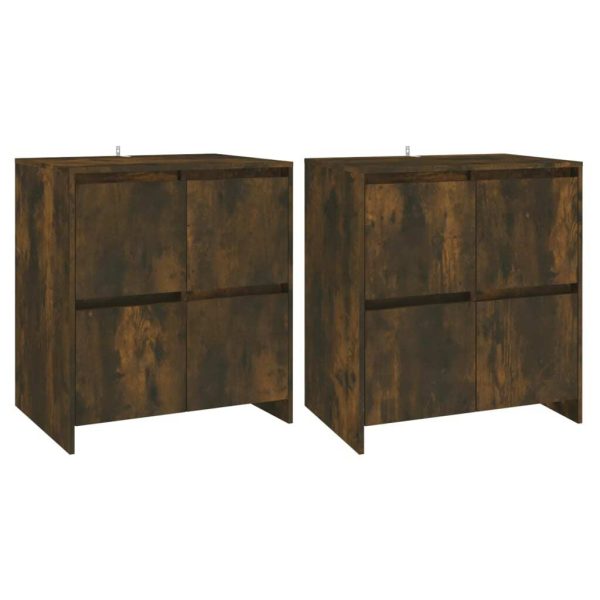 Sideboards 2 pcs 70x41x75 cm Engineered Wood – Smoked Oak