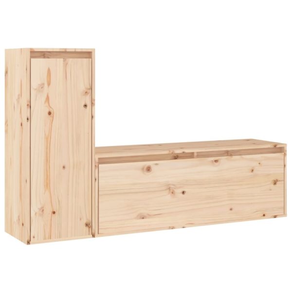 Pemberton TV Cabinets 2 pcs Solid Wood Pine – Brown