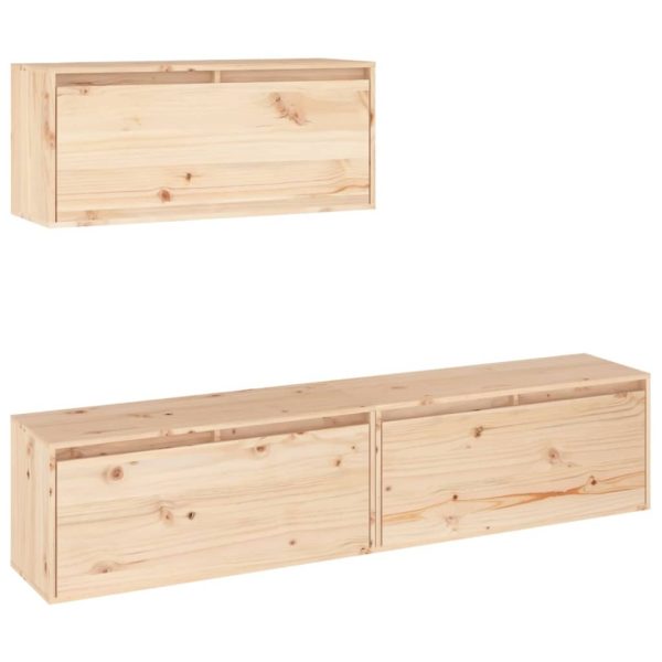 Croxley TV Cabinets 3 pcs Solid Wood Pine