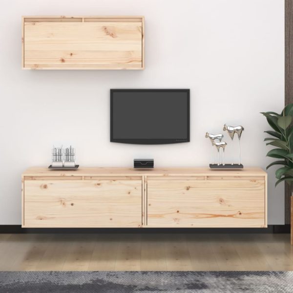 Croxley TV Cabinets 3 pcs Solid Wood Pine