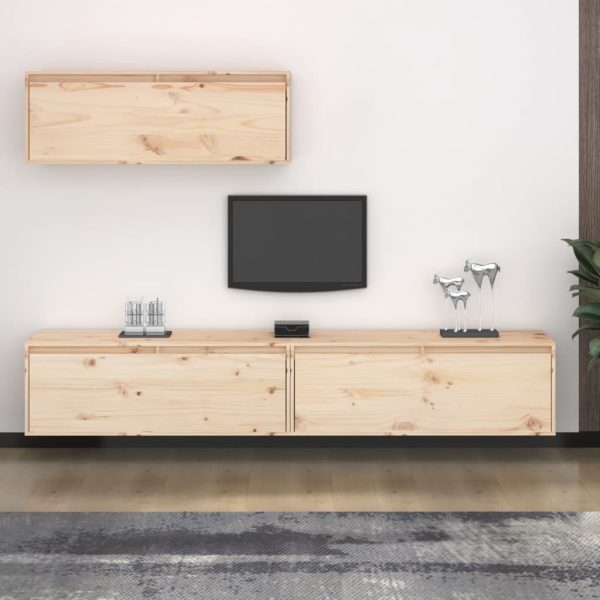 Grafton TV Cabinets 3 pcs Solid Wood Pine