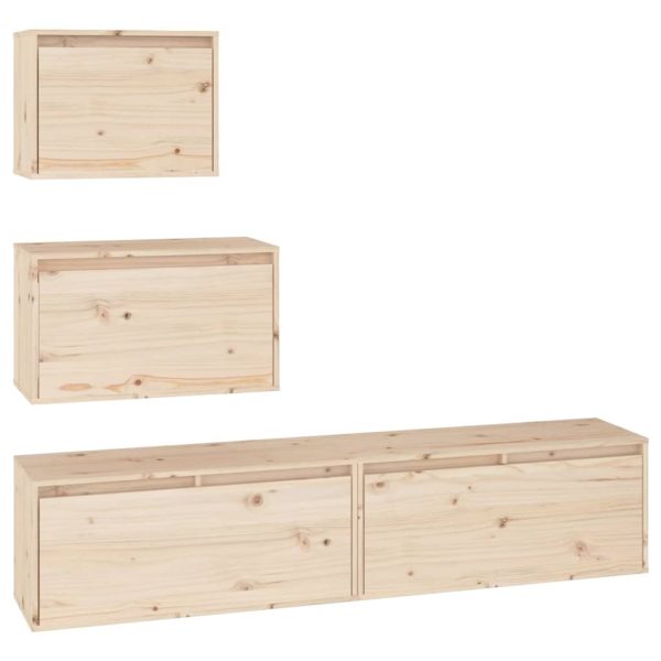 Cowdenbeath TV Cabinets 4 pcs Solid Wood Pine