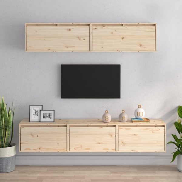 Harlingen TV Cabinets 5 pcs Solid Wood Pine