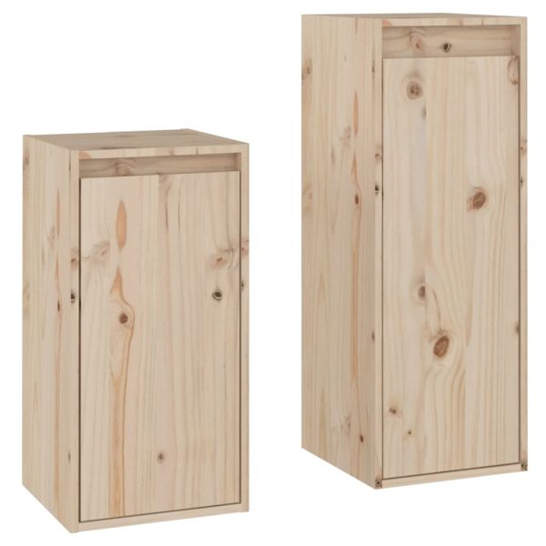 Visalia TV Cabinets 2 pcs Solid Wood Pine