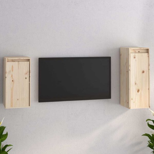 Visalia TV Cabinets 2 pcs Solid Wood Pine