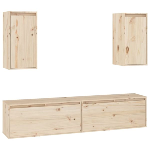 Tewkesbury TV Cabinets 4 pcs Solid Wood Pine
