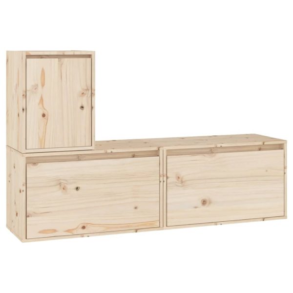 Capitola TV Cabinets 3 pcs Solid Wood Pine