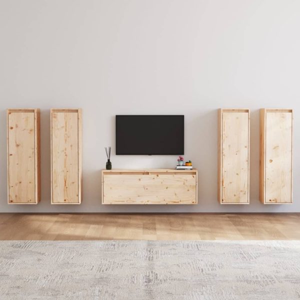 Doylestown TV Cabinets 5 pcs Solid Wood Pine