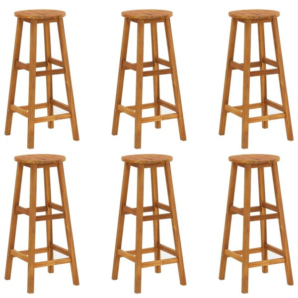 Bar Chairs Solid Acacia Wood – 6