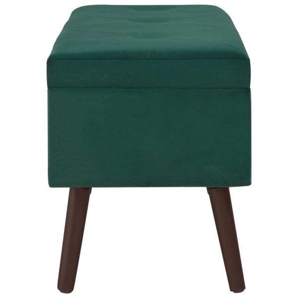 Bench with Storage Compartment 80 cm Velvet – Green