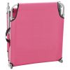 Folding Sun Lounger Powder-coated Steel – Pink