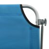 Sun Lounger with Canopy Steel – Blue