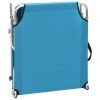 Folding Sun Lounger with Canopy Aluminium – Blue