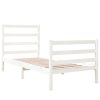 Agery Bed Frame Solid Wood Pine – SINGLE, White
