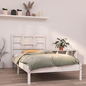 Alpena Bed Frame Solid Wood – SINGLE, White