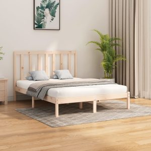 Renmark Bed Frame Solid Wood – QUEEN, Brown