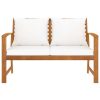Garden Bench 120 cm with Cushion Solid Acacia Wood – Cream