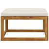 Footrest with Cushion Solid Acacia Wood – Cream
