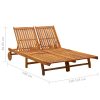 Sun Lounger Solid Acacia Wood – 199x123x85 cm, Brown