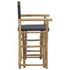 Folding Director’s Chair 2 pcs Bamboo and Canvas – Dark Grey