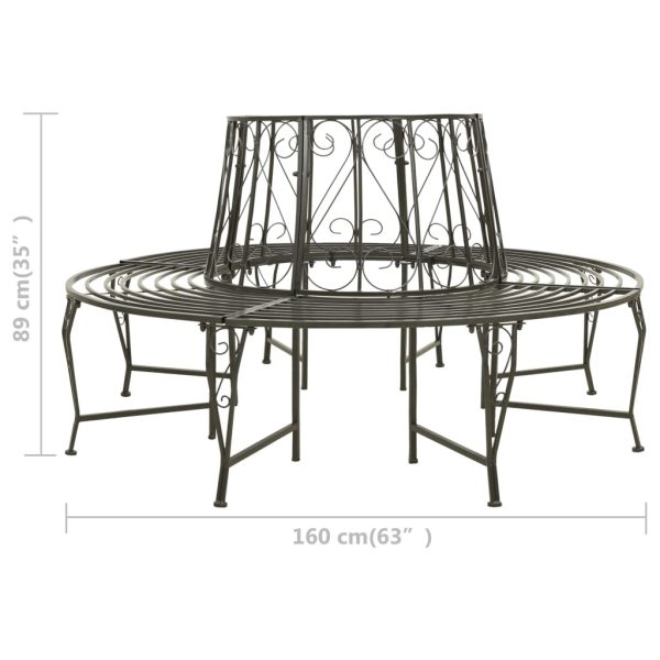 Garden Tree Bench 160 cm Steel – Round