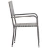 Outdoor Dining Chairs Poly Rattan – Anthracite, 4