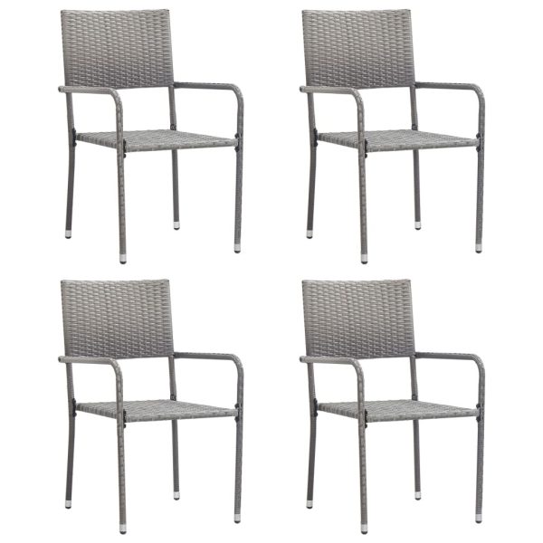 Outdoor Dining Chairs Poly Rattan – Anthracite, 4