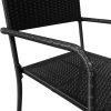 Outdoor Dining Chairs Poly Rattan – Black, 6