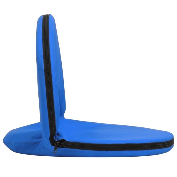 Foldable Ground Chair 2 pcs Blue Steel and Fabric