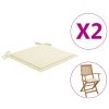 Garden Chair Cushions 2 pcs Cream 40x40x3 cm Fabric