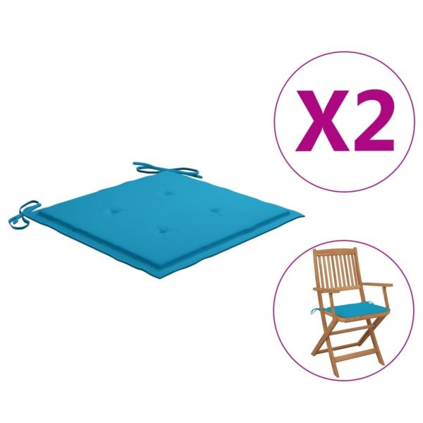 Garden Chair Cushions 2 pcs Blue 40x40x3 cm Fabric