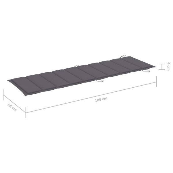 Sun Lounger Cushion 186x58x3 cm – Anthracite