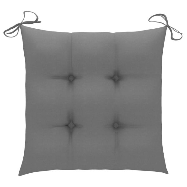 Chair Cushions 4 pcs Grey 40x40x7 cm Fabric