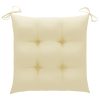 Chair Cushions 2 pcs Cream White 40x40x7 cm Fabric