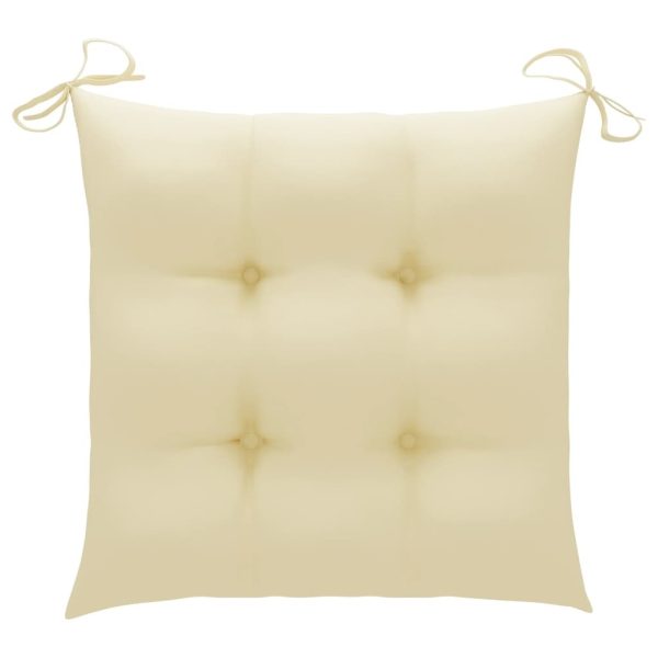 Chair Cushions 4 pcs Cream White 40x40x7 cm Fabric