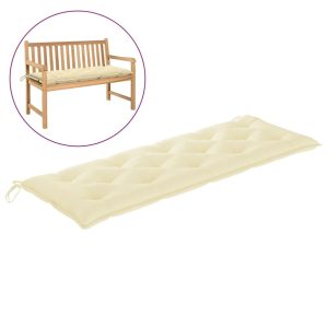 Garden Bench Cushion Cream White 150x50x7 cm Fabric